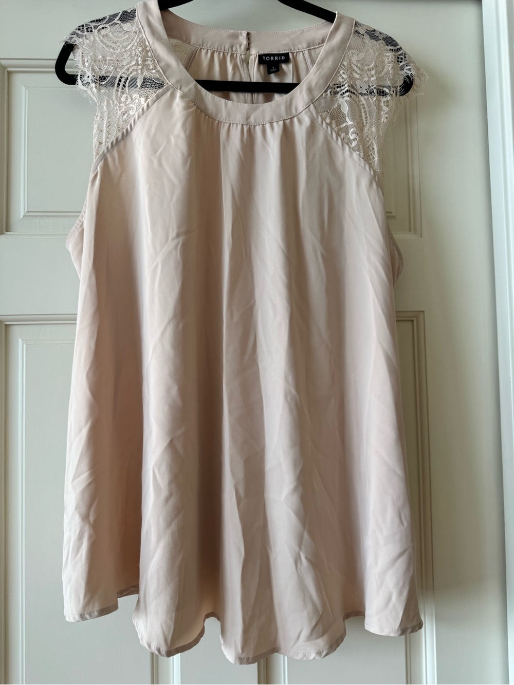 torrid Cream Lace-Trim Sleeveless Camisole